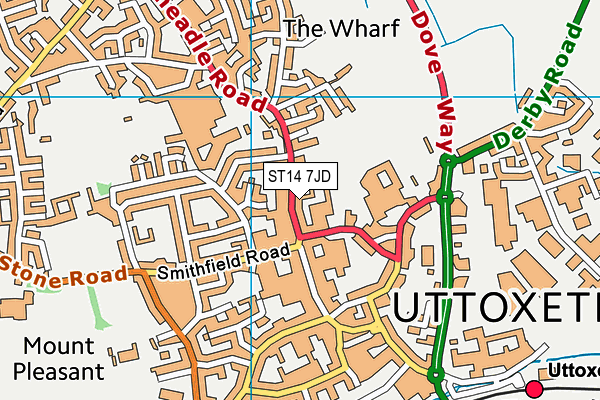 Map of UTTOXETER CYCLE CENTRE LIMITED at district scale