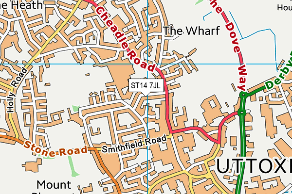 ST14 7JL map - OS VectorMap District (Ordnance Survey)