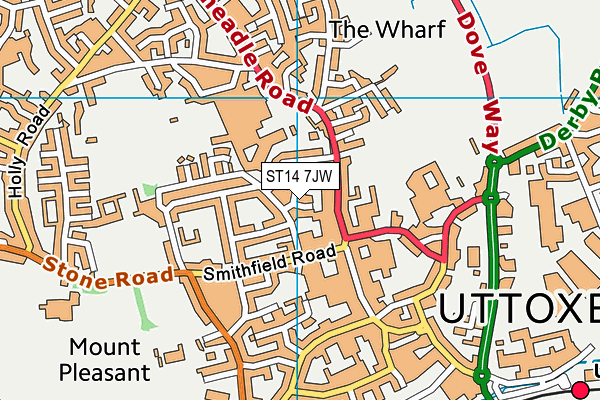 ST14 7JW map - OS VectorMap District (Ordnance Survey)