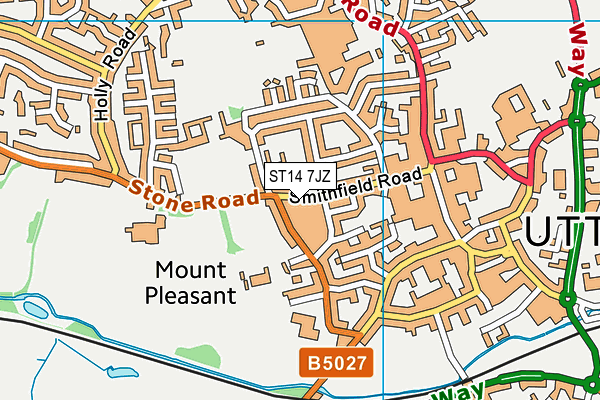 ST14 7JZ map - OS VectorMap District (Ordnance Survey)