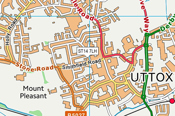 ST14 7LH map - OS VectorMap District (Ordnance Survey)