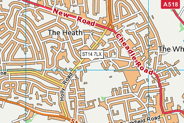 ST14 7LX map - OS VectorMap District (Ordnance Survey)