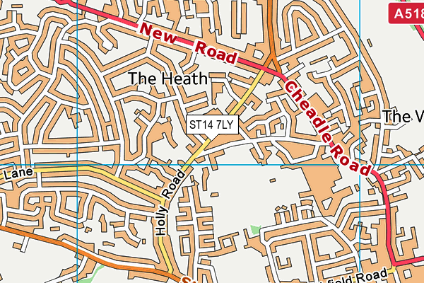 ST14 7LY map - OS VectorMap District (Ordnance Survey)