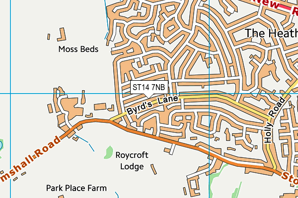 ST14 7NB map - OS VectorMap District (Ordnance Survey)