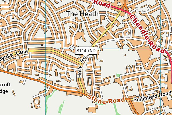 ST14 7ND map - OS VectorMap District (Ordnance Survey)