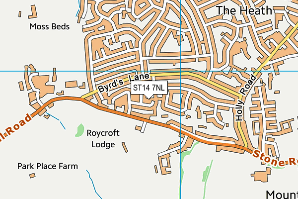 ST14 7NL map - OS VectorMap District (Ordnance Survey)