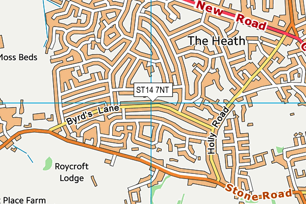 ST14 7NT map - OS VectorMap District (Ordnance Survey)