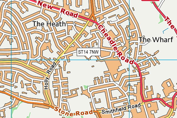 ST14 7NW map - OS VectorMap District (Ordnance Survey)