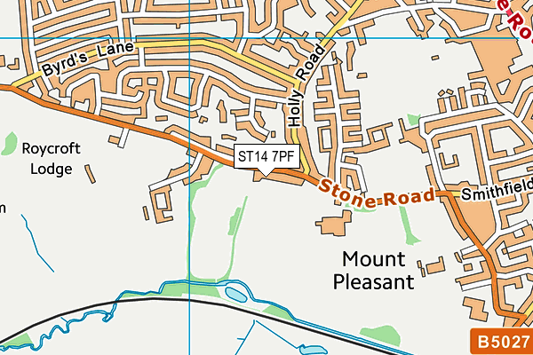 ST14 7PF map - OS VectorMap District (Ordnance Survey)