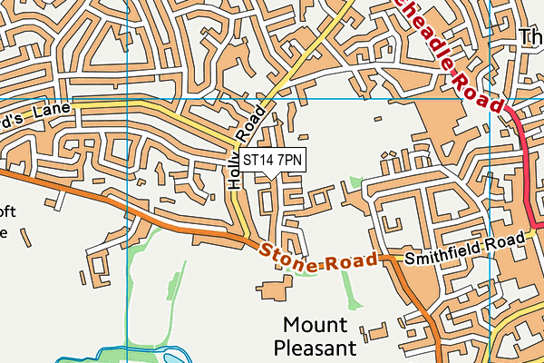 ST14 7PN map - OS VectorMap District (Ordnance Survey)