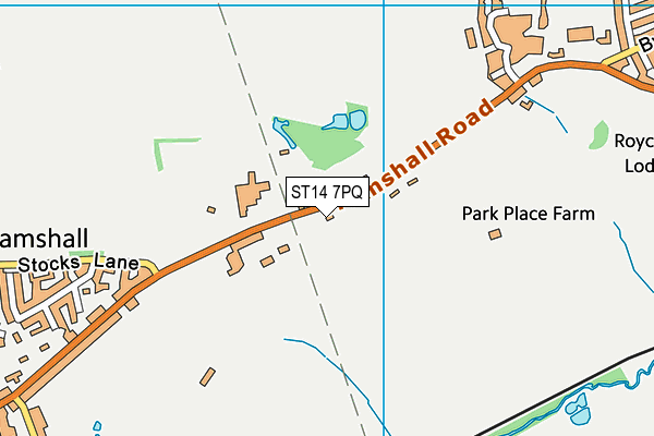 ST14 7PQ map - OS VectorMap District (Ordnance Survey)