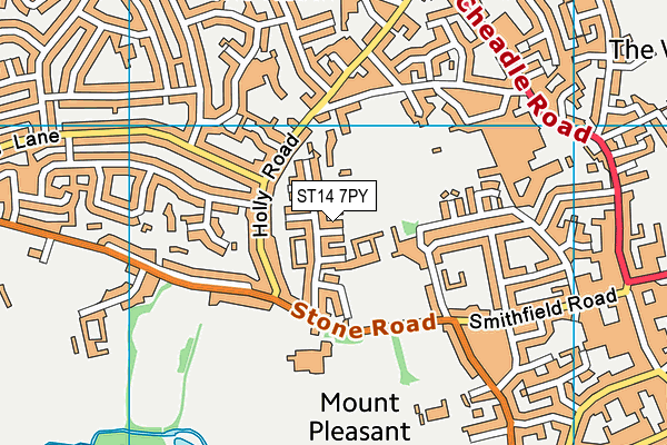 ST14 7PY map - OS VectorMap District (Ordnance Survey)