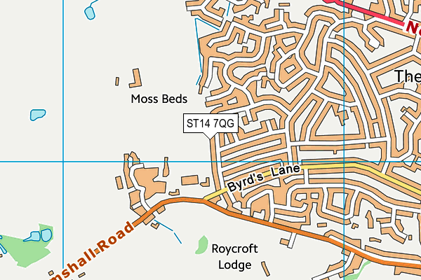ST14 7QG map - OS VectorMap District (Ordnance Survey)