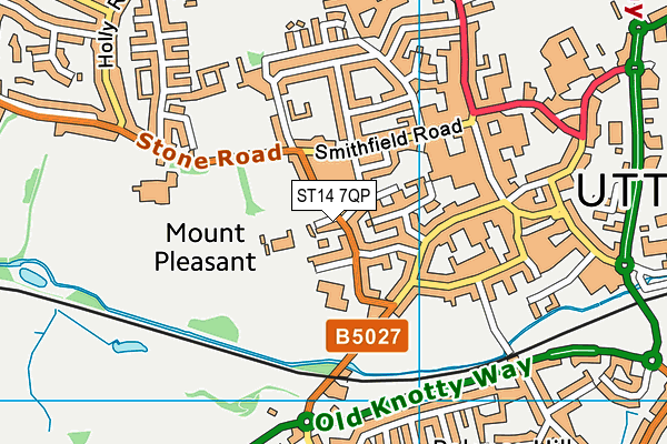 ST14 7QP map - OS VectorMap District (Ordnance Survey)