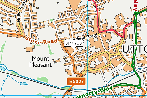 ST14 7QS map - OS VectorMap District (Ordnance Survey)