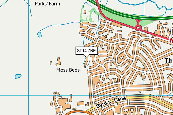ST14 7RE map - OS VectorMap District (Ordnance Survey)