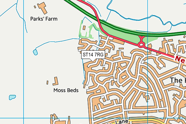 ST14 7RG map - OS VectorMap District (Ordnance Survey)