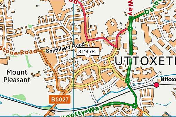 ST14 7RT map - OS VectorMap District (Ordnance Survey)