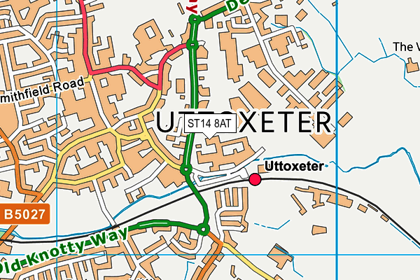 Map of THE WHITE HART AT UTTOXETER LIMITED at district scale