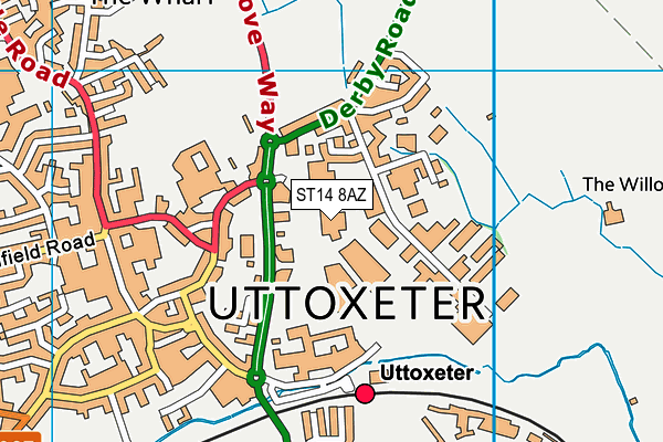 Planet Ice Uttoxeter map (ST14 8AZ) - OS VectorMap District (Ordnance Survey)