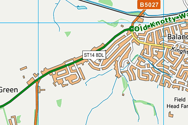 ST14 8DL map - OS VectorMap District (Ordnance Survey)