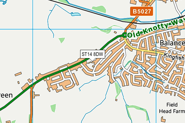 ST14 8DW map - OS VectorMap District (Ordnance Survey)