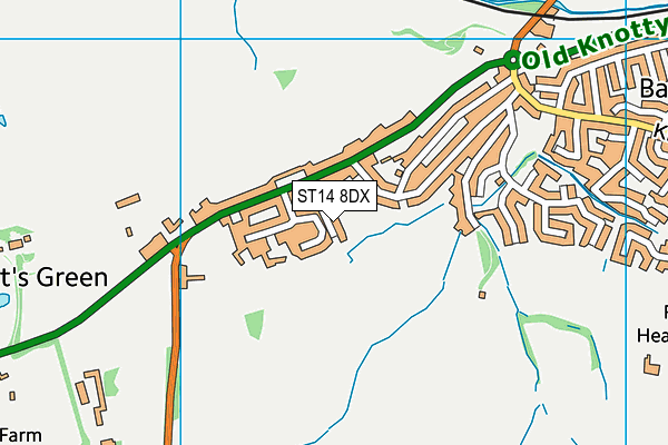ST14 8DX map - OS VectorMap District (Ordnance Survey)