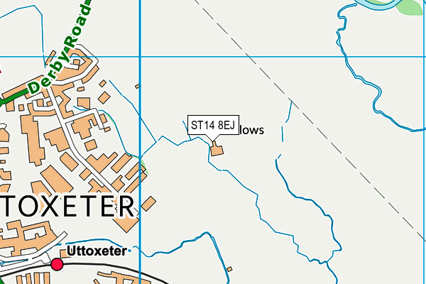 ST14 8EJ map - OS VectorMap District (Ordnance Survey)