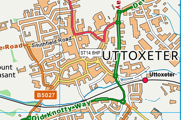 Map of UTTOXETER SHOP LTD at district scale