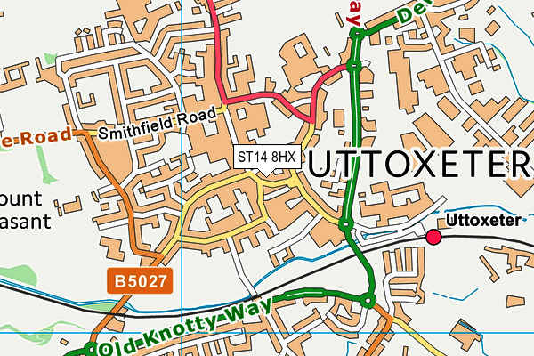 ST14 8HX map - OS VectorMap District (Ordnance Survey)