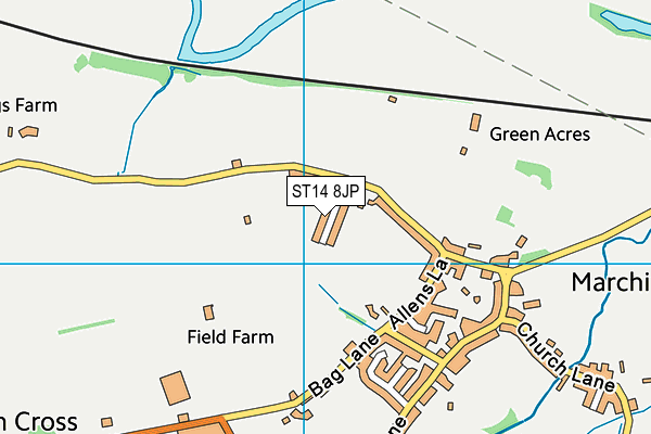 ST14 8JP map - OS VectorMap District (Ordnance Survey)