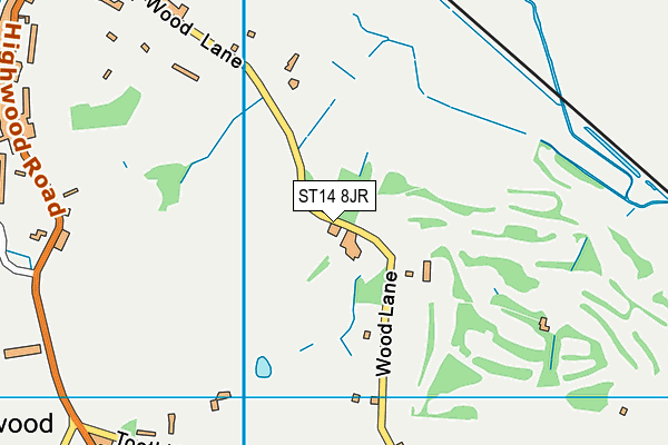 Uttoxeter Golf Club map (ST14 8JR) - OS VectorMap District (Ordnance Survey)