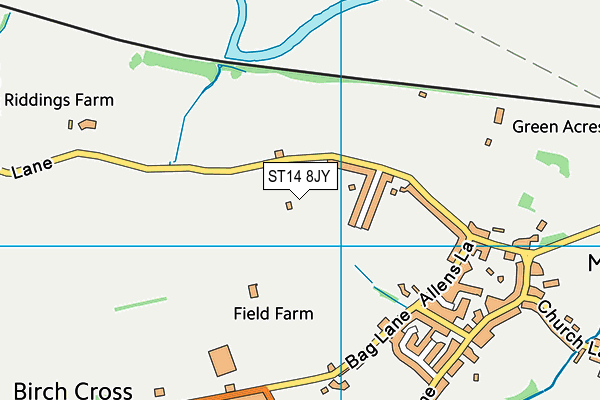 ST14 8JY map - OS VectorMap District (Ordnance Survey)
