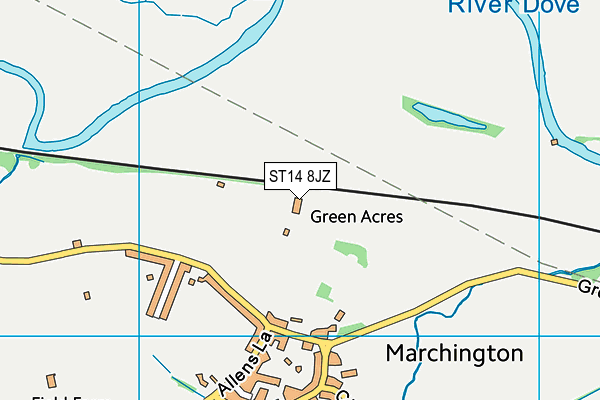 ST14 8JZ map - OS VectorMap District (Ordnance Survey)