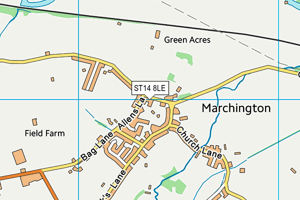 ST14 8LE map - OS VectorMap District (Ordnance Survey)