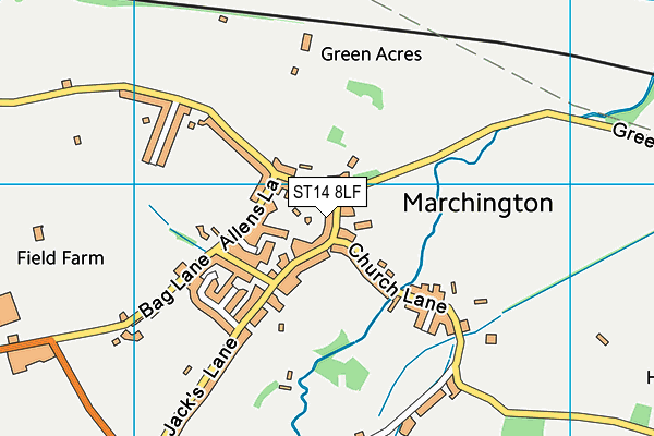 ST14 8LF map - OS VectorMap District (Ordnance Survey)
