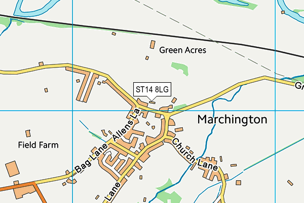 ST14 8LG map - OS VectorMap District (Ordnance Survey)