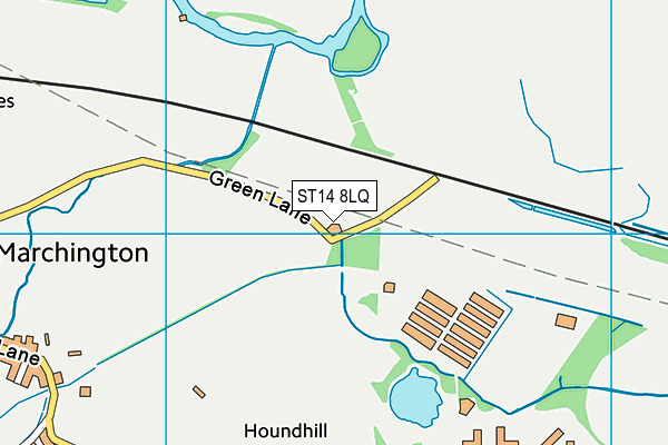 ST14 8LQ map - OS VectorMap District (Ordnance Survey)