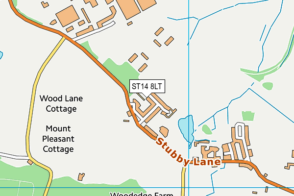 ST14 8LT map - OS VectorMap District (Ordnance Survey)