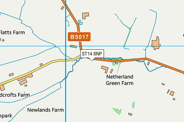 ST14 8NP map - OS VectorMap District (Ordnance Survey)