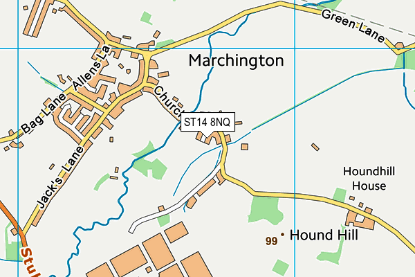 ST14 8NQ map - OS VectorMap District (Ordnance Survey)