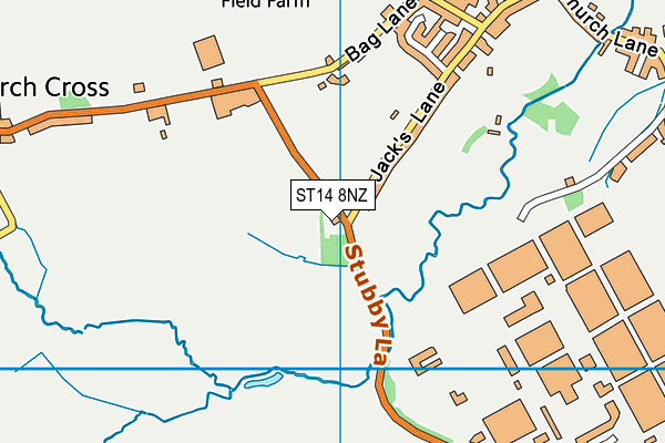 ST14 8NZ map - OS VectorMap District (Ordnance Survey)