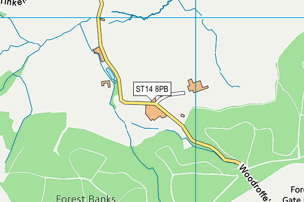 ST14 8PB map - OS VectorMap District (Ordnance Survey)