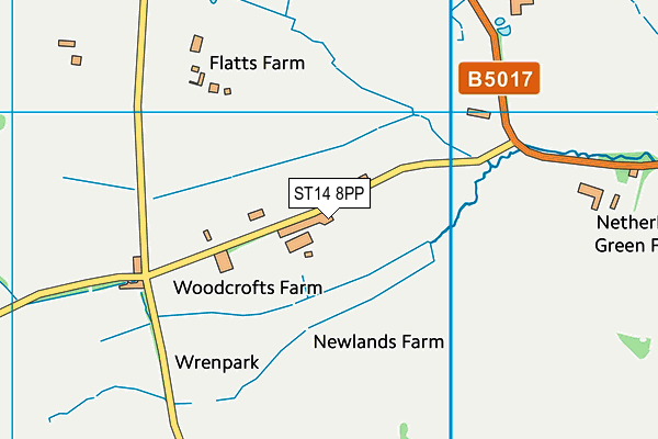 ST14 8PP map - OS VectorMap District (Ordnance Survey)
