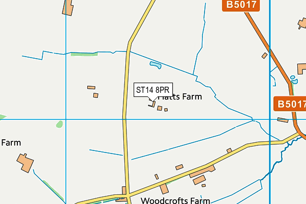 ST14 8PR map - OS VectorMap District (Ordnance Survey)