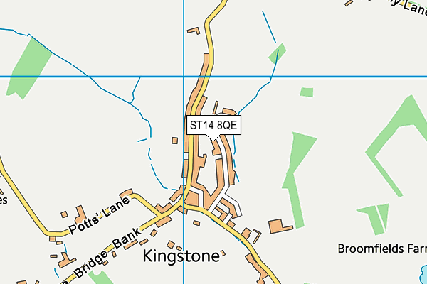 Kingstone Recreation Ground map (ST14 8QE) - OS VectorMap District (Ordnance Survey)