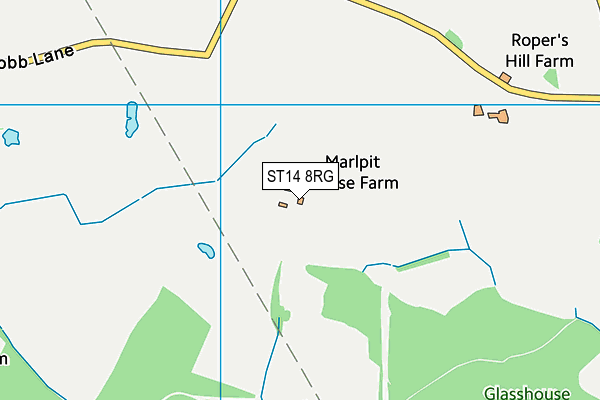 ST14 8RG map - OS VectorMap District (Ordnance Survey)