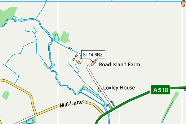 ST14 8RZ map - OS VectorMap District (Ordnance Survey)