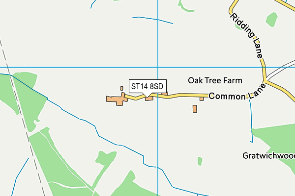 ST14 8SD map - OS VectorMap District (Ordnance Survey)