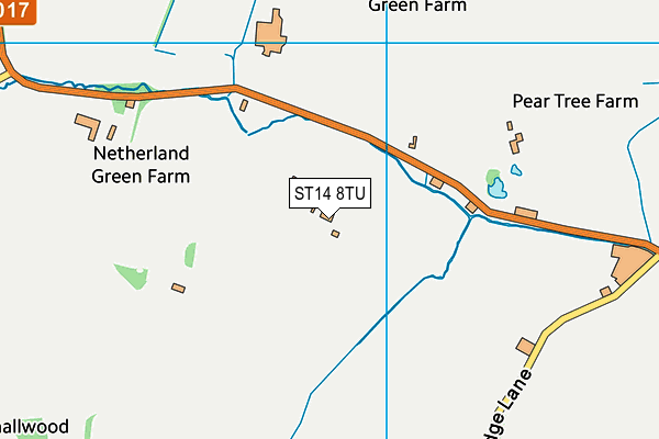 ST14 8TU map - OS VectorMap District (Ordnance Survey)